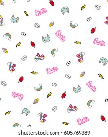 Pop fashion seamless vector pattern