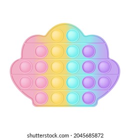 Pop it a fashionable silicon toy for fidgets. Addictive anti-stress pearl toy in pastel colors. Bubble sensory developing popit for kids fingers. Vector illustration isolated on a white background.
