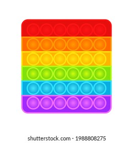 Pop It fidget. Antistress. Fashion toy icon. Vector illustration isolated on white background. Color illustration