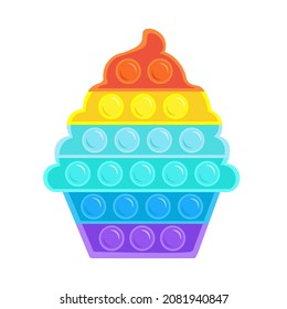 Pop it fidget, cake. Vector Illustration for printing, backgrounds, covers, packaging, greeting cards, posters, stickers, textile, seasonal design. Isolated on white background.