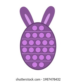Pop it fidget in shape rabbit. Trendy sensory toy. Vector illustration on white background.