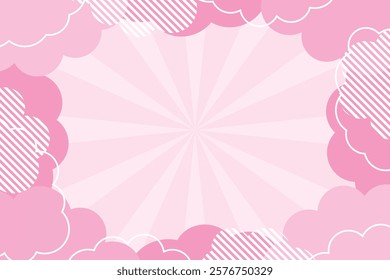 Pop fluffy frame illustration pink