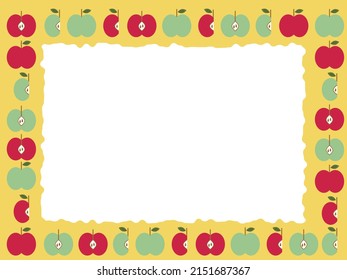 Pop frame with apple illustration.