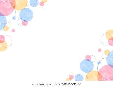 Pop frame with circular pattern, watercolor, circle design background