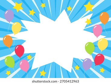 Pop frame with colorful flying, vector illustration