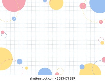 Pop Frame with Multiple Circles, Grid Background