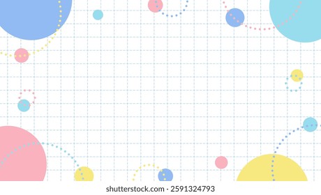 Pop Frame with Multiple Circles, Grid Background