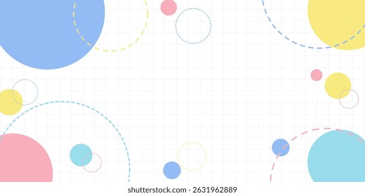 Pop Frame with Multiple Circles, Grid Background