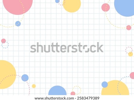 Pop Frame with Multiple Circles, Grid Background
