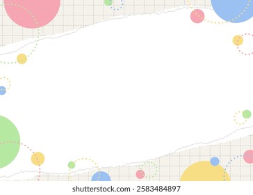 Pop Frame with Torn Graph Paper and Multiple Circles