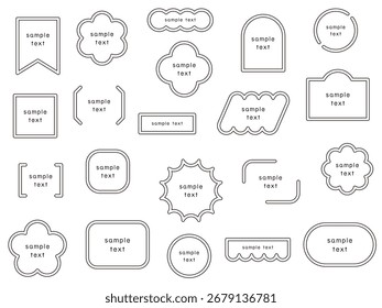 Pop frame vector illustration set. Frames, headings, titles, hearts, flowers