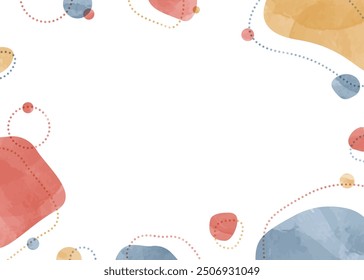 Pop frames of circular objects, watercolor