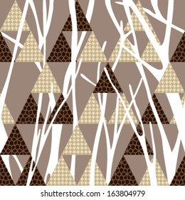 Pop Geometric Botanica Seamless Background Pattern
