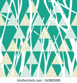 Pop Geometric Botanica Seamless Background Pattern