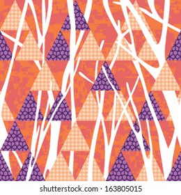 Pop Geometric Botanica Seamless Background Pattern