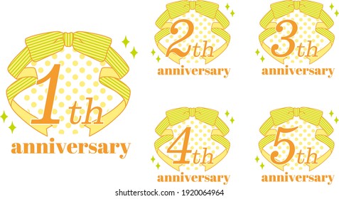 Pop and girly anniversary emblem 