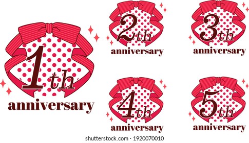 Pop and girly anniversary emblem 