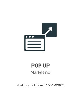 Pop up glyph icon vector on white background. Flat vector pop up icon symbol sign from modern marketing collection for mobile concept and web apps design.