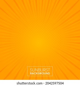Pop-up-Halbton-Vektorgrafik mittleren sunburst-Hintergrund. gelber Farbverlauf-Vektorgrafik. silbernes gestalterisches Objekt. Comic Website Banner Landing Page benötigt.