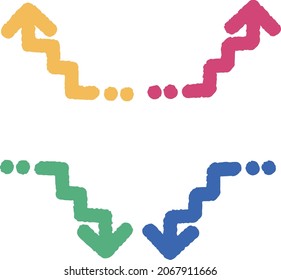 Pop handwriting style arrow set