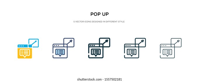 pop up icon in different style vector illustration. two colored and black pop up vector icons designed in filled, outline, line and stroke style can be used for web, mobile, ui