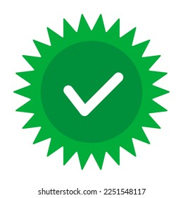 Icono pop con marca de verificación enfatizada. Vector.