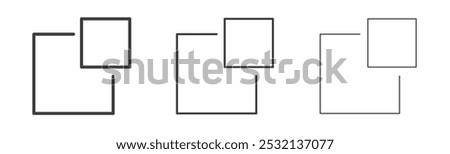 Pop up icon in fill and three stroke sizes