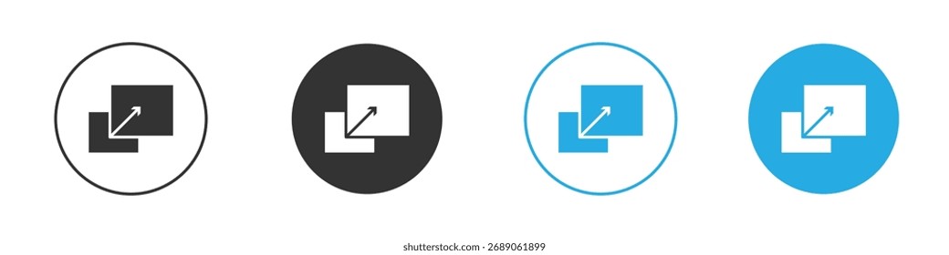 Popup-Symbol. Entwurfsvorlage für Grafiksymbol