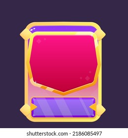 Pop Up Icon Red Banner And Purple Gem Banner , Pink Purple Jewel Golden Glamour Cute Juicy Cartoon Vector Design