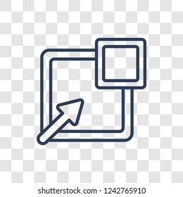 Pop up icon. Trendy linear Pop up logo concept on transparent background from Marketing collection