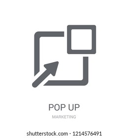 Pop Up Icon. Trendy Pop Up Logo Concept On White Background From Marketing Collection. Suitable For Use On Web Apps, Mobile Apps And Print Media.