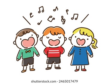 A pop illustration of children enjoying singing together