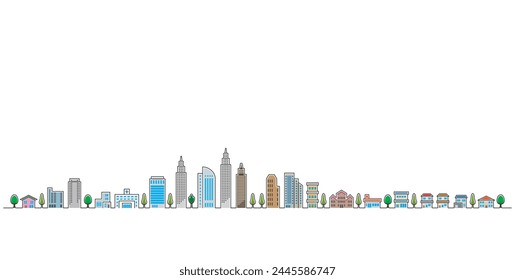 Pop illustration of cityscape. Building vector illustration.