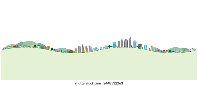 Pop illustration of cityscape. Building vector illustration.