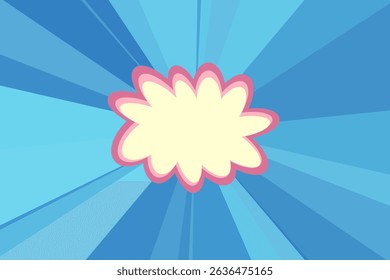 Pop illustration featuring a blue radiation background and a callout in the center.The design can be used for advertisements, sales, social networking posts, and presentation materials.