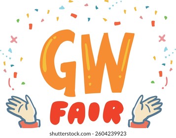 A pop illustration of the Golden Week fair.