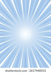Pop image of sun rays spreading out, concentrated line background_blue