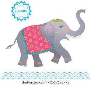 Pop Indian elephant illustration B