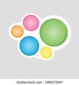 Pop it, simple dimple endless bubble wrap. Colourful trendy toy. Vector illustration.