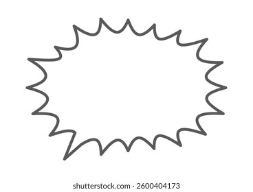 Pop jagged speech bubble Black line