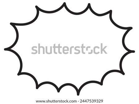 Pop jagged speech bubble Black line