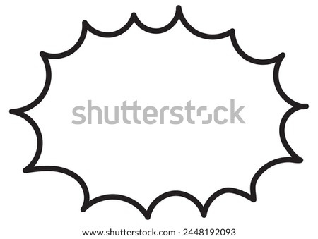 Pop jagged speech bubble Black line
