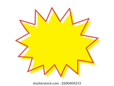 Pop jagged speech bubble red line