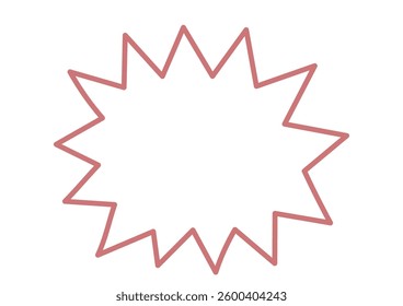 Pop jagged speech bubble red line
