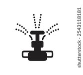 Pop up lawn sprinkler icon on white background