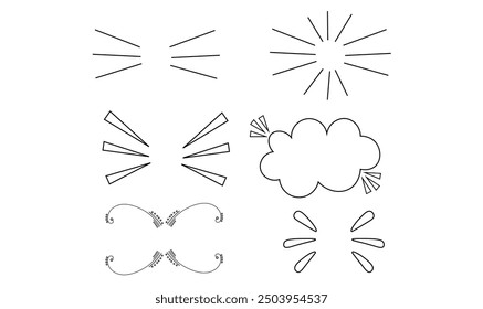 Pop line frame comic anime effect healine mark vector illustration for use.