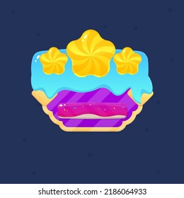 Pop Up Liquid Sweet Gem Jewel Golden Blue Purple Pink Candy Button Cute Juicy Cartoon Vector Design