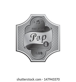 pop metallic silver music label template