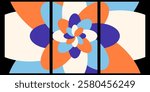 Pop modern floral pattern with hand drawn flower in pop style. Retro elegance print. morden design for fabric, wallpaper or wrapping,
Modern design, printable posters, banners, template concept design