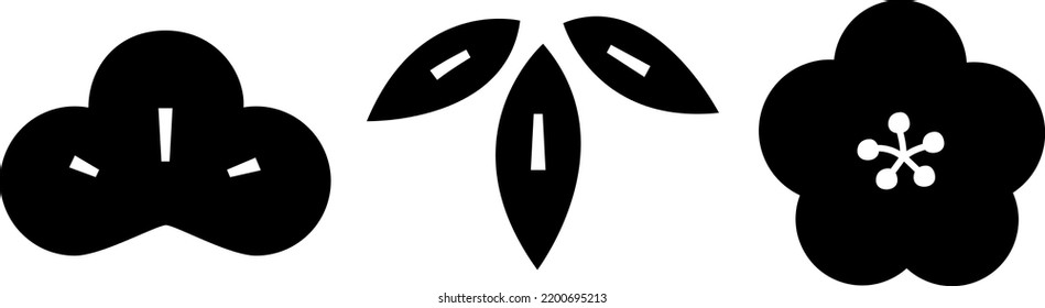 pop and monochrome shochiku plum  icons